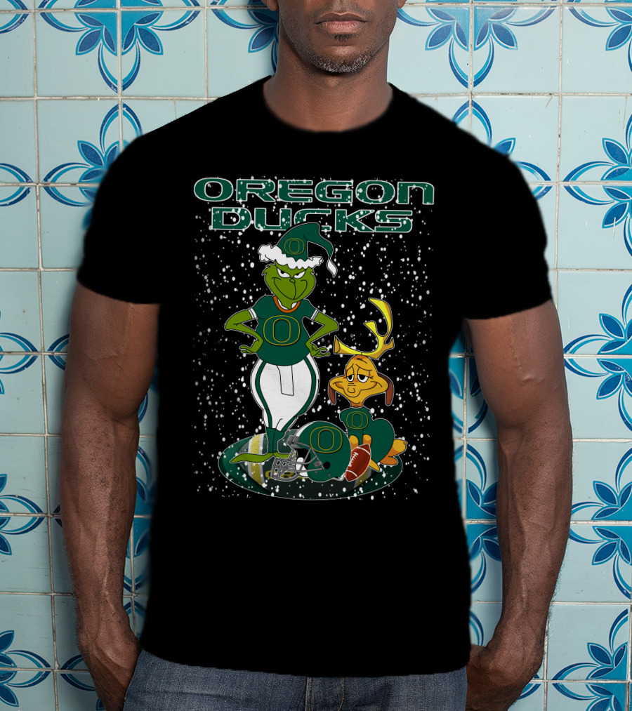 Oregon Ducks Grinchxmas Football Holiday T-Shirt