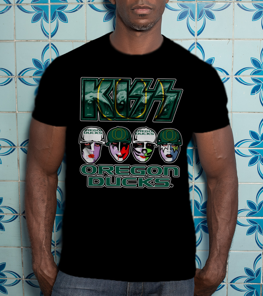 KISS Oregon Ducks Football Faces T-Shirt