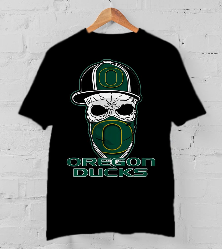 Oregon Ducks Skull Hat T-Shirt