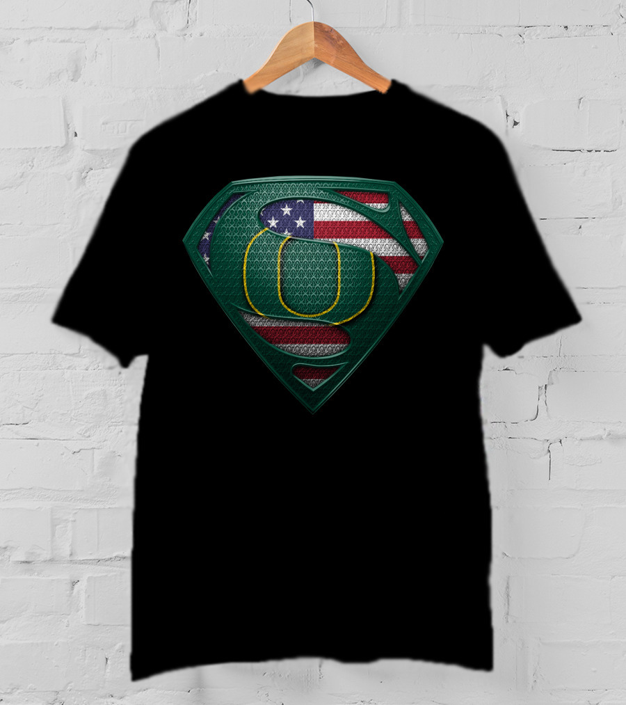 Oregon Ducks American Flag Shield T-Shirt
