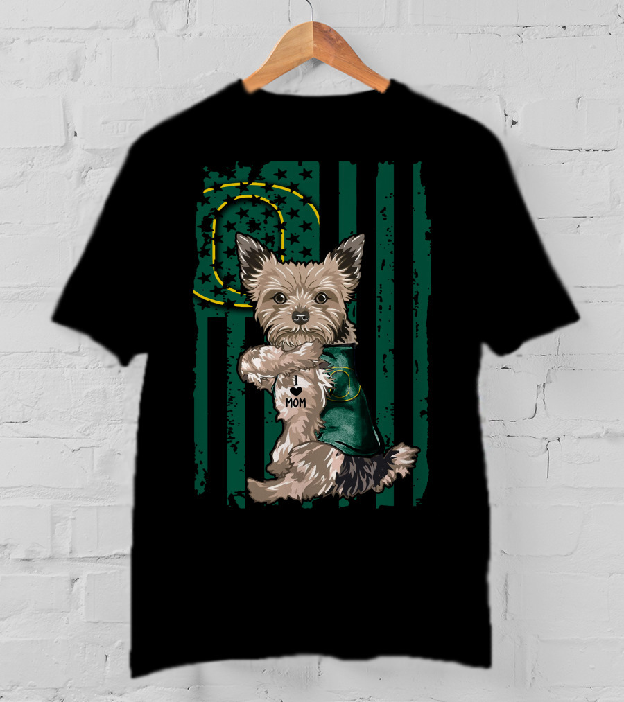 Yorkshire Terrier I Love Mom Oregon Ducks T-Shirt