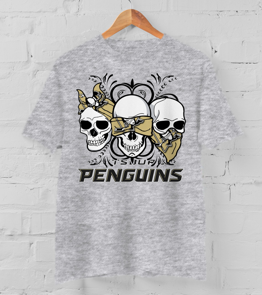 3 Skull Pittsburgh Penguins TSUF T-Shirt