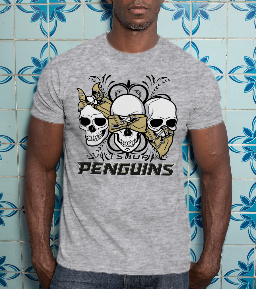 3 Skull Pittsburgh Penguins TSUF T-Shirt
