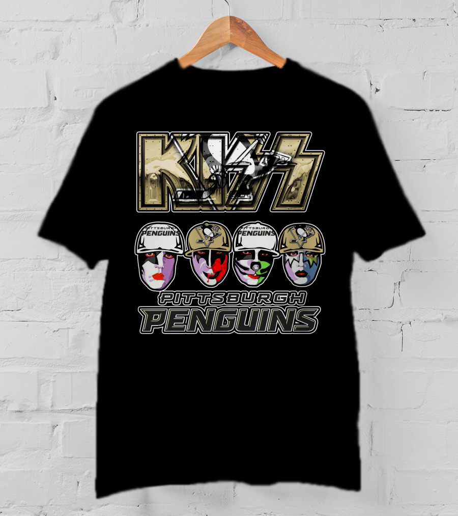 Kiss Pittsburgh Penguins Face Paint Hockey Collaboration T-Shirt