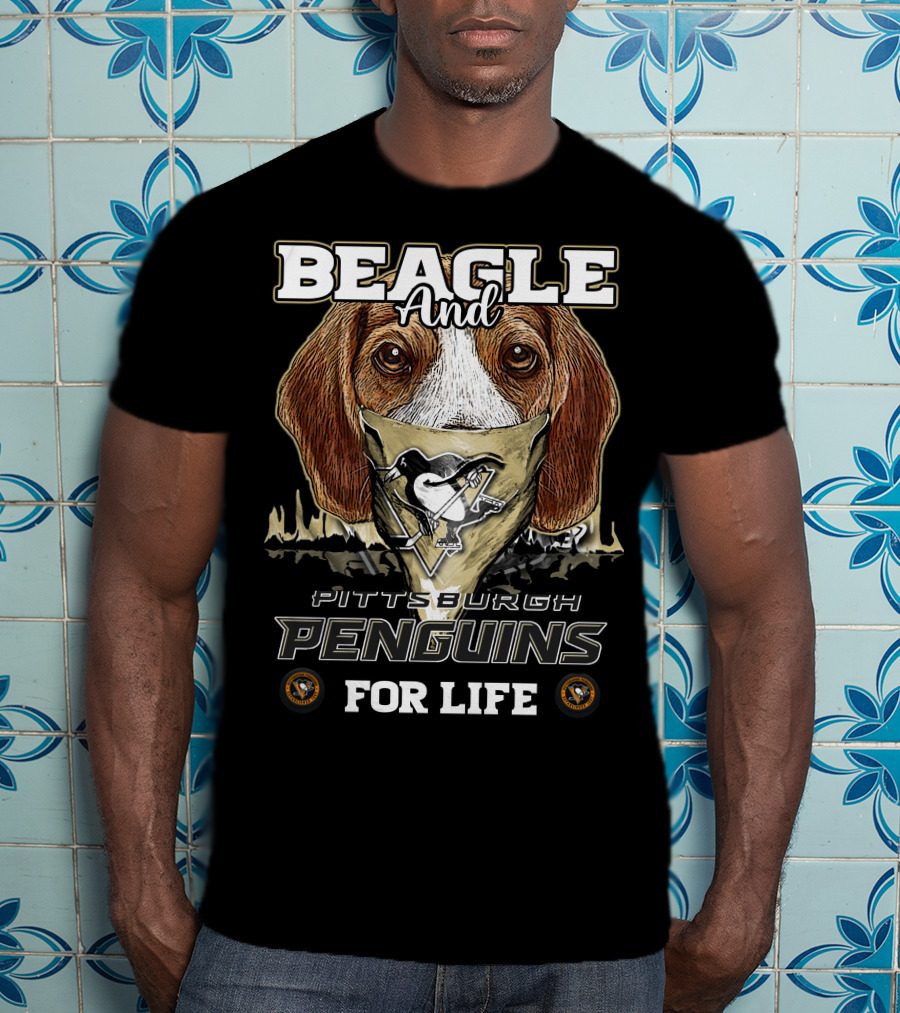 Beagle And Pittsburgh Penguins For Life T-Shirt