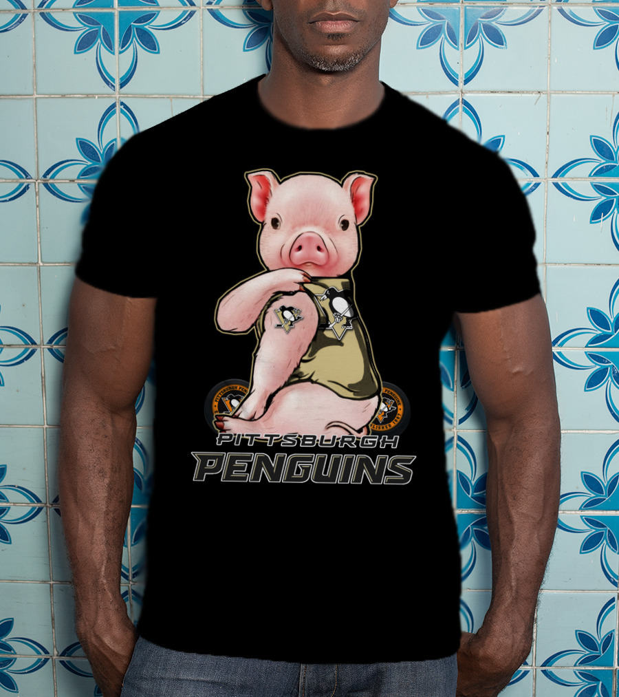 Pittsburgh Penguins Pig In Jersey With Team T-Shirt