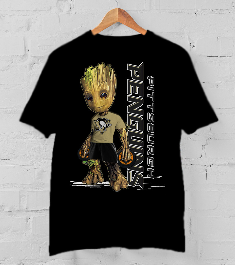 Groot Pittsburgh Penguins Hockey Fan Gear T-Shirt
