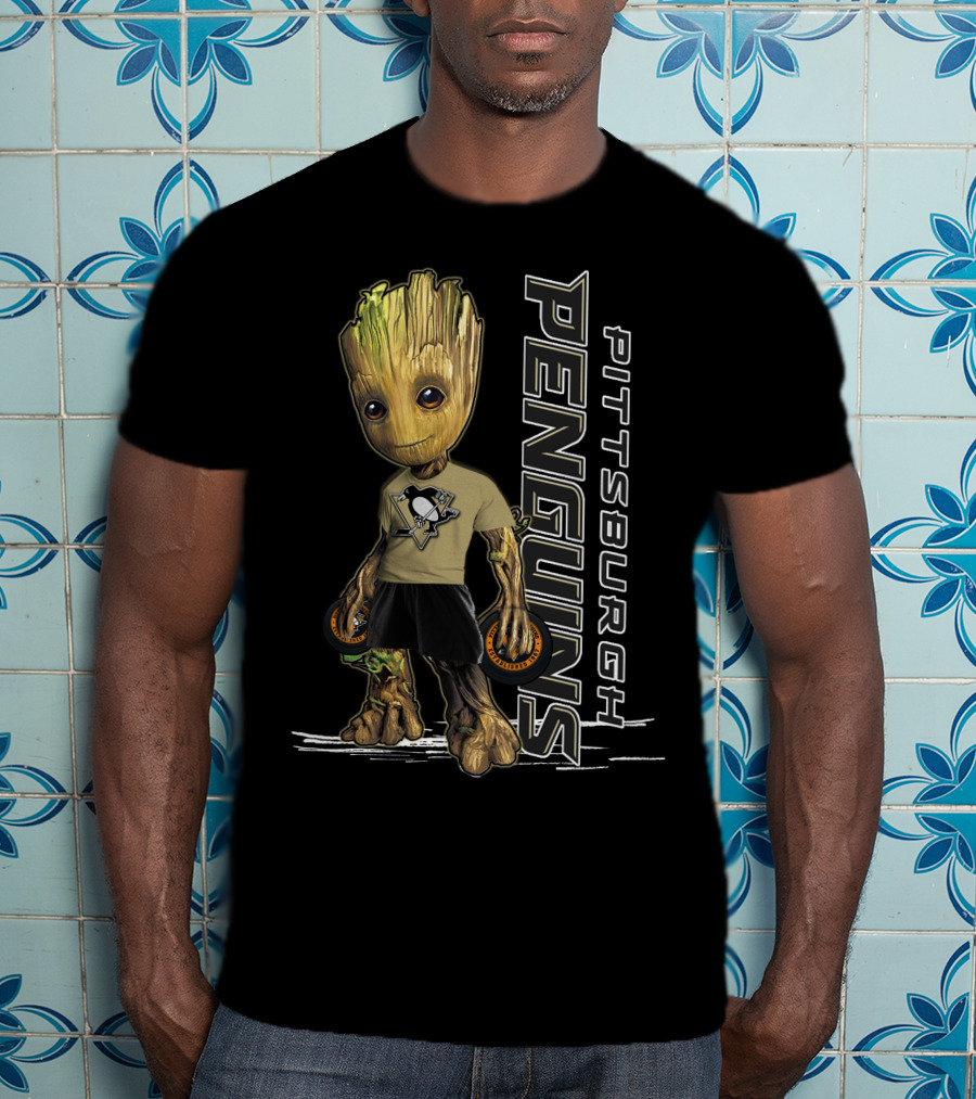 Groot Pittsburgh Penguins Hockey Fan Gear T-Shirt