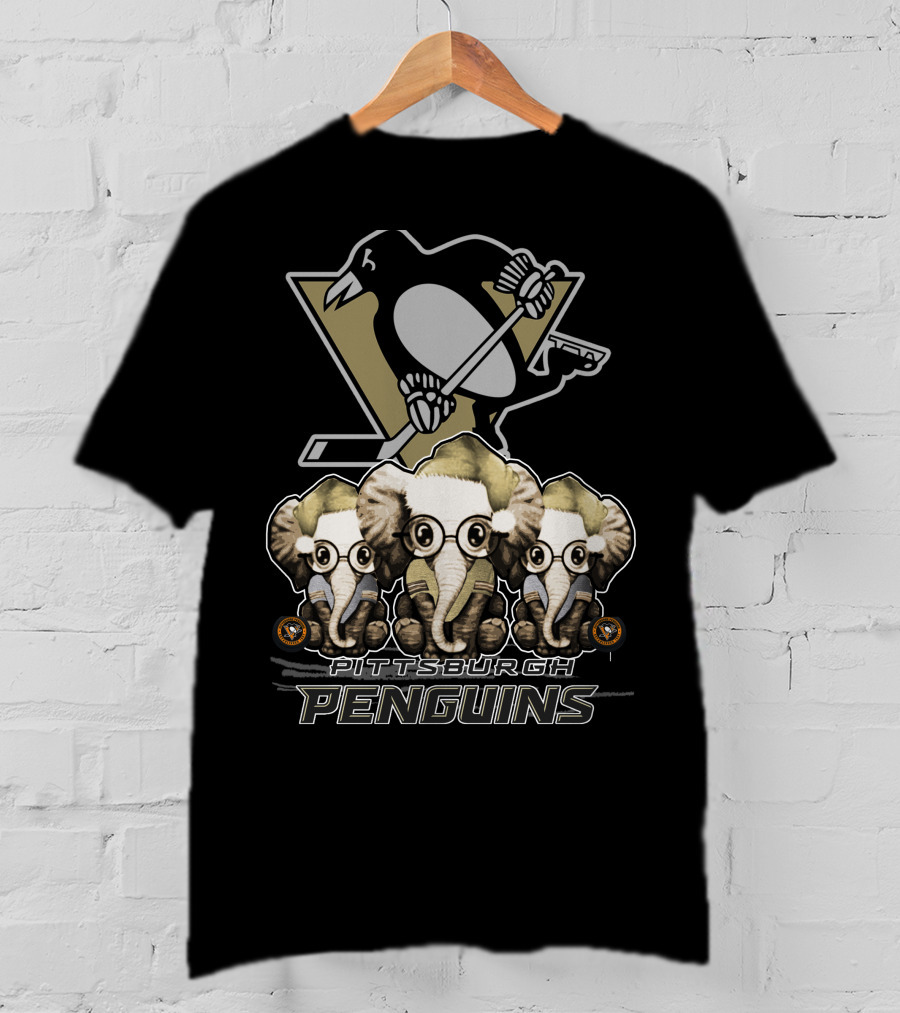 Pittsburgh Penguins Elephants Christmas T-Shirt