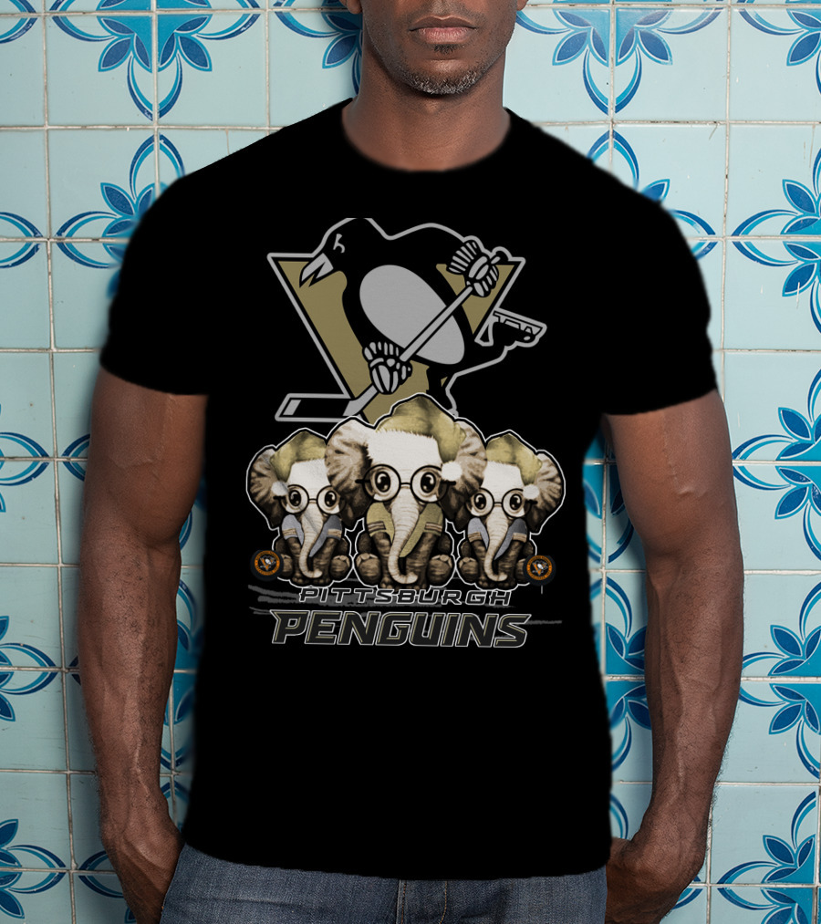 Pittsburgh Penguins Elephants Christmas T-Shirt