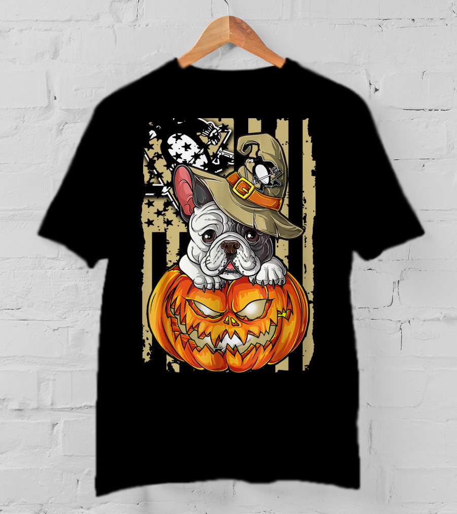 Hlw Bulldog Pumpkin Pittsburgh Penguins Halloween T-Shirt