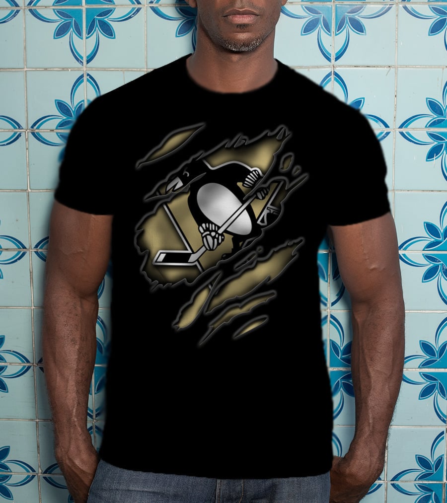 Pittsburgh Penguins Torn Hockey T-Shirt
