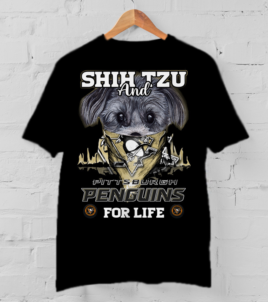 Shih Tzu And Pittsburgh Penguins For Life T-Shirt