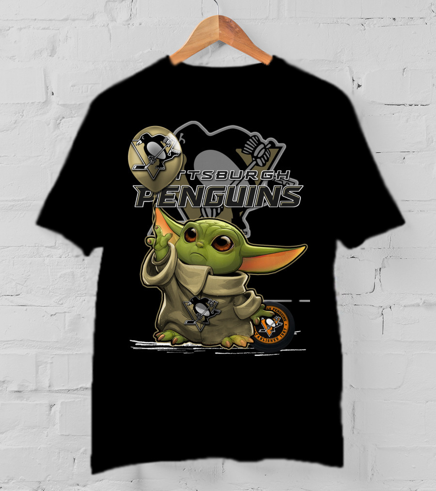 Yoda Pittsburgh Penguins Hockey Force Baby Alien T-Shirt