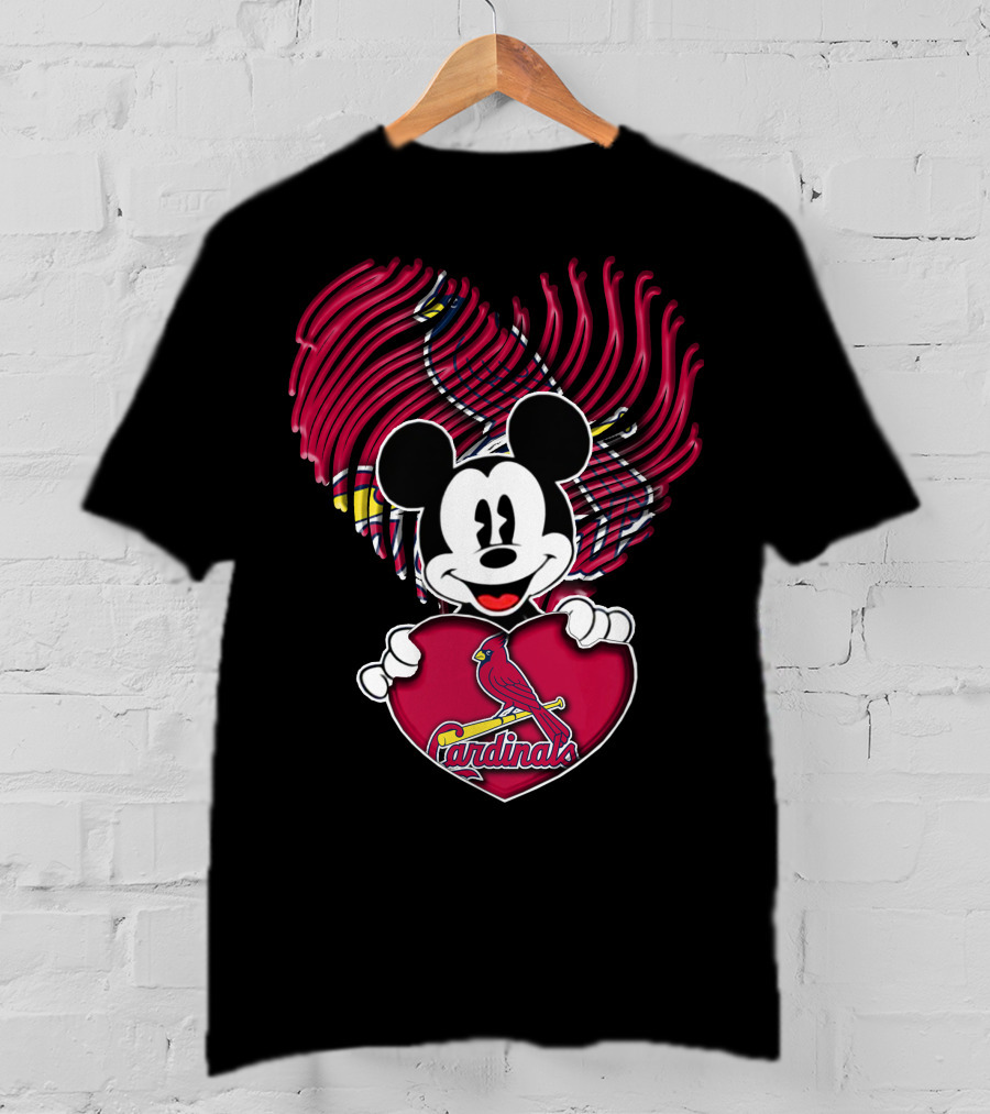 Mickey Mouse St. Louis Cardinals Heart T-Shirt