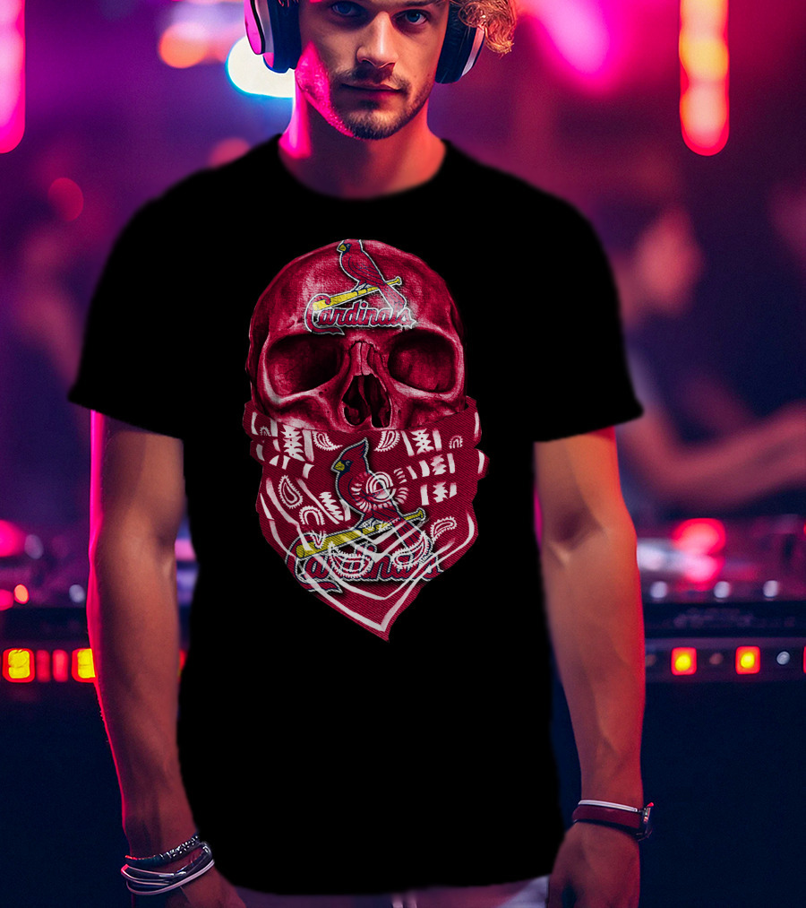 Skull Cardinals Bandana St. Louis T-Shirt