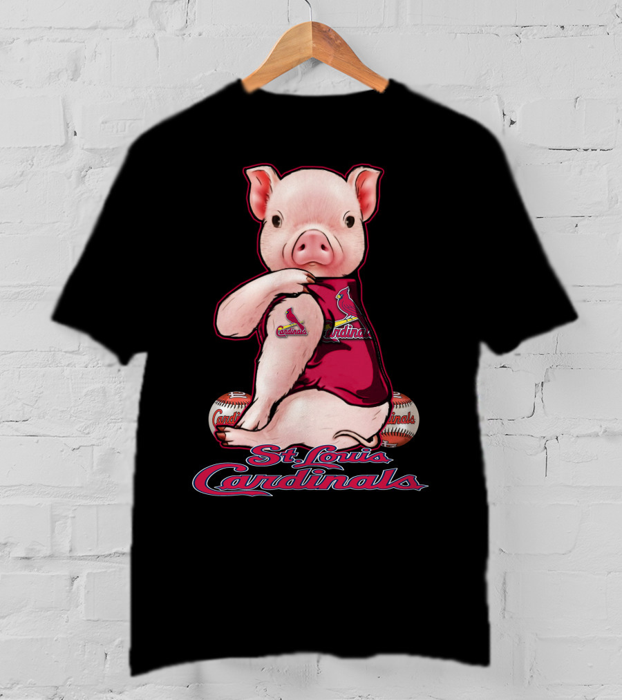 St. Louis Cardinals Pig With Baseballs T-Shirt