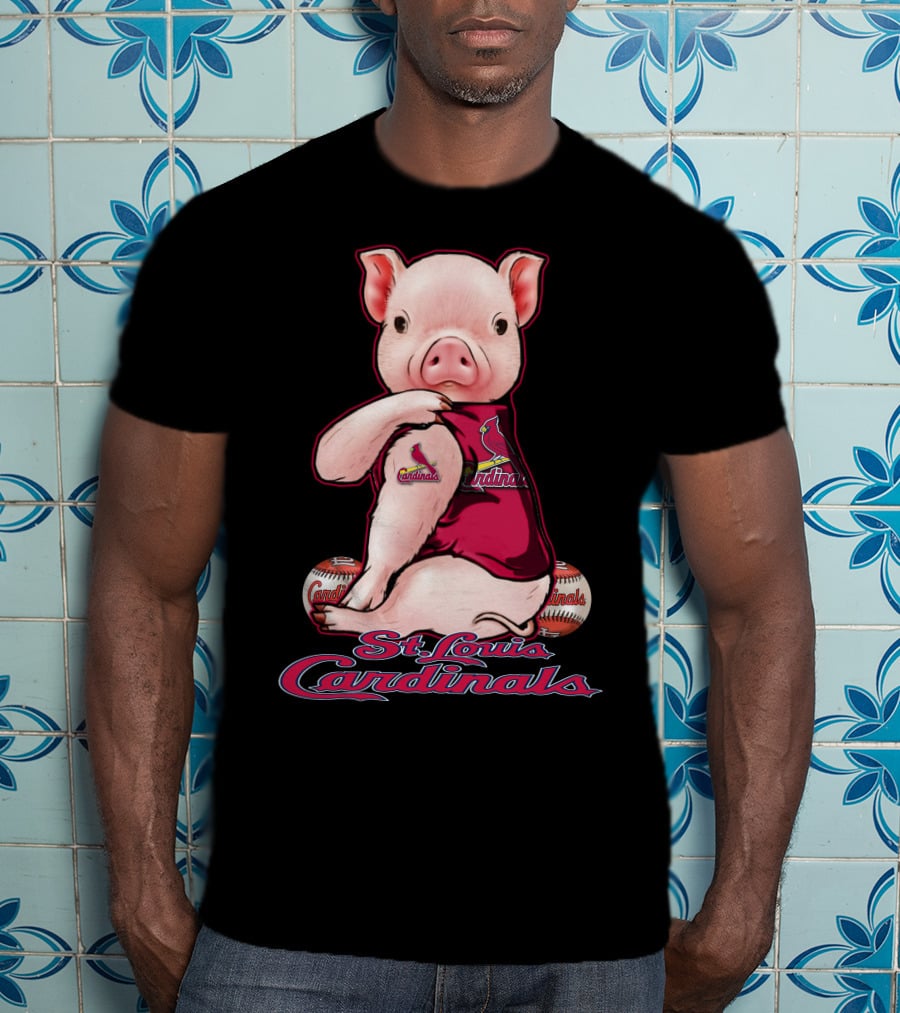 St. Louis Cardinals Pig With Baseballs T-Shirt