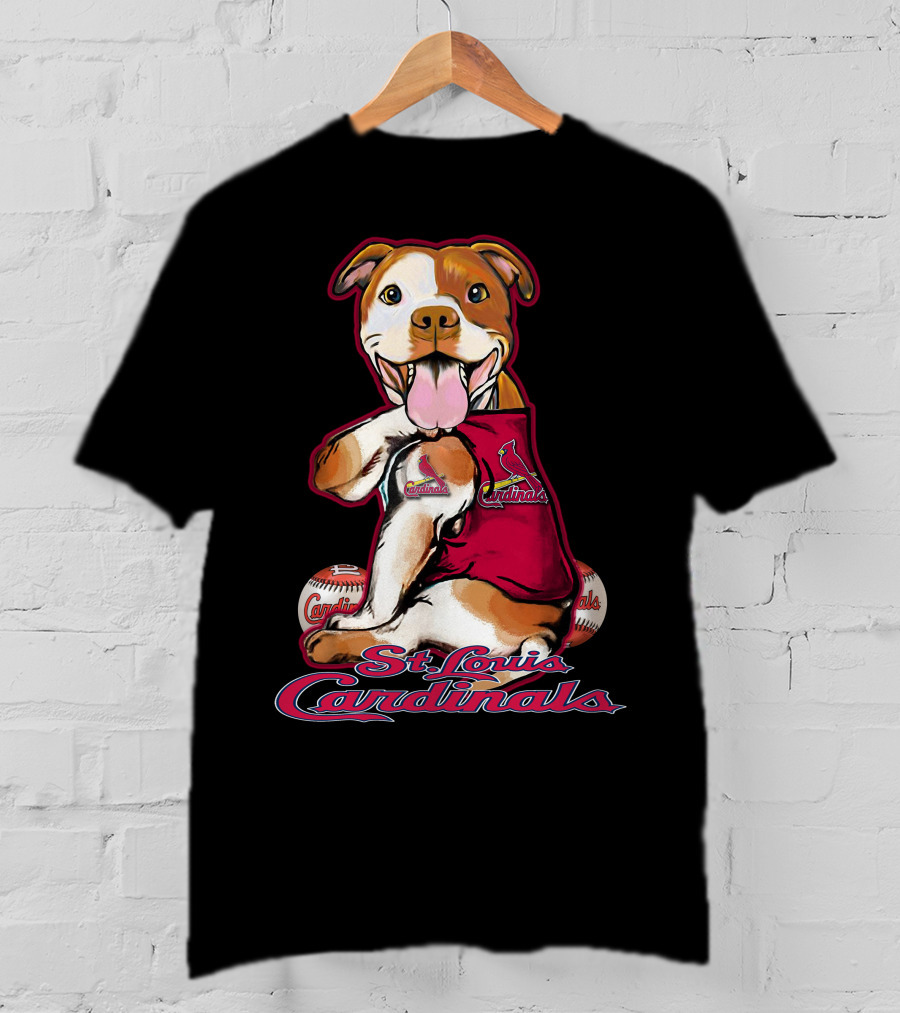 St. Louis Cardinals Pitbull Baseball Team Mascot T-Shirt