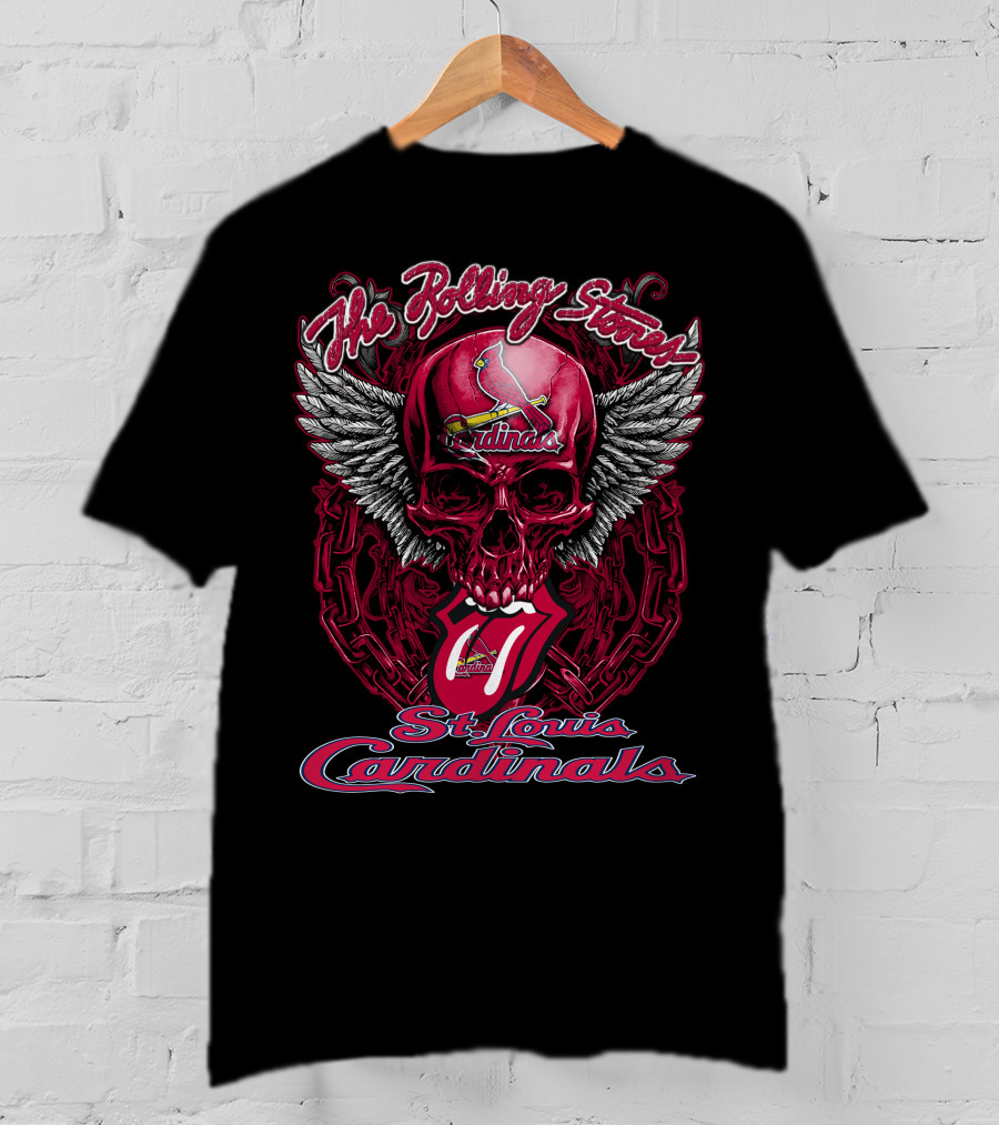 The Rolling Stones St. Louis Cardinals Skull And Wings T-Shirt