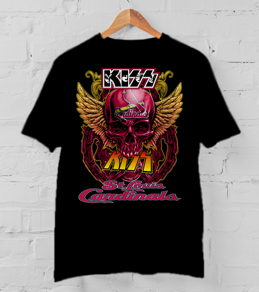 Kiss Cardinals Skull Wings St. Louis Cardinals T-Shirt