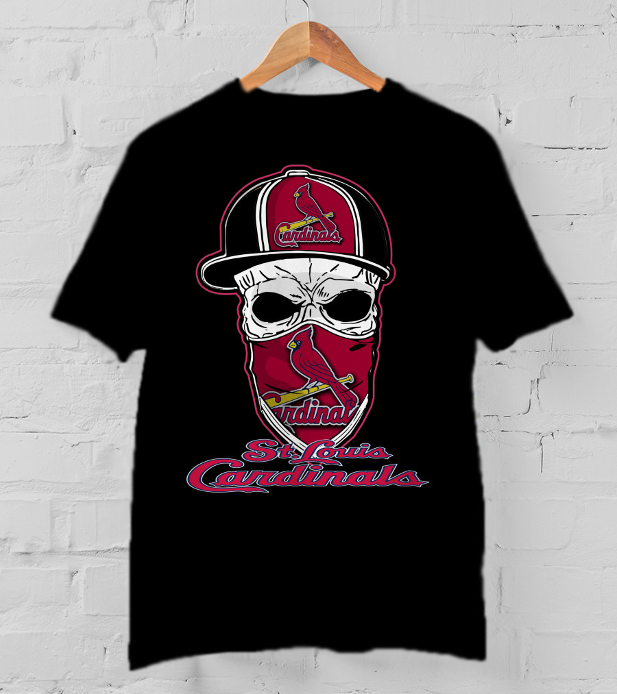 St. Louis Cardinals Skull Mask Hat Baseball T-Shirt
