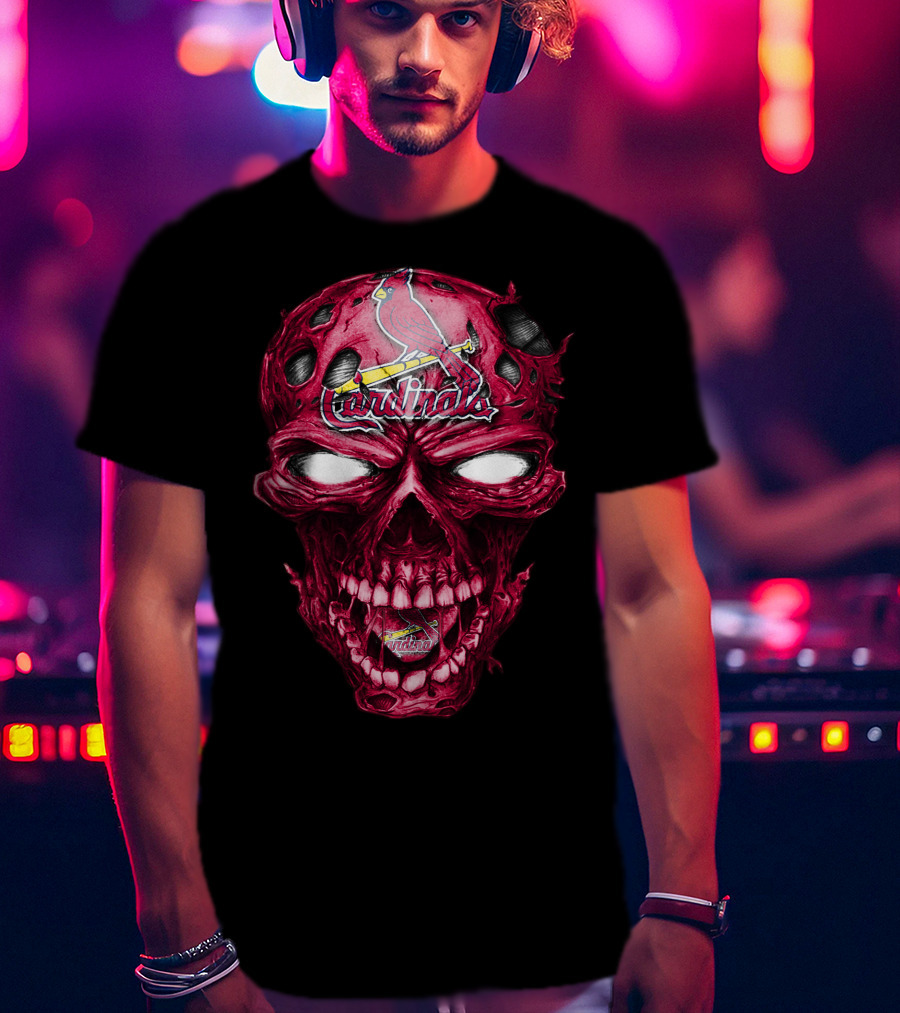 St. Louis Cardinals Skull T-Shirt