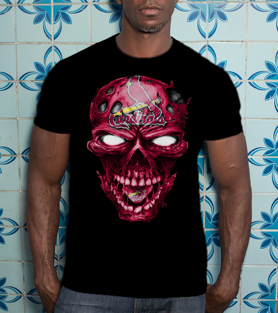 St. Louis Cardinals Skull T-Shirt