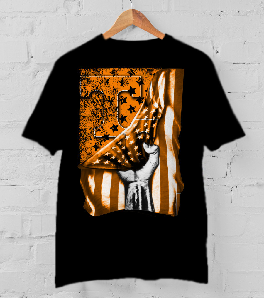 Tennessee Volunteers Flag Grunge Stars Stripes Fist Orange T T-Shirt