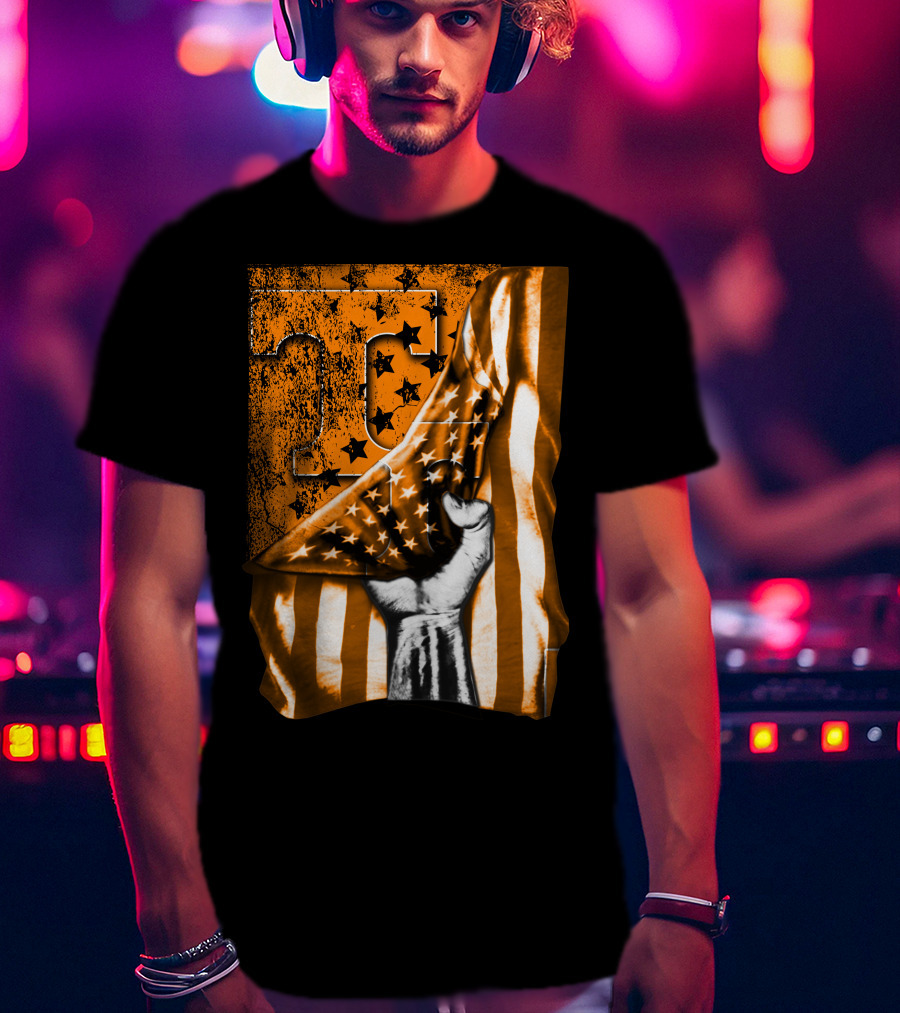 Tennessee Volunteers Flag Grunge Stars Stripes Fist Orange T T-Shirt