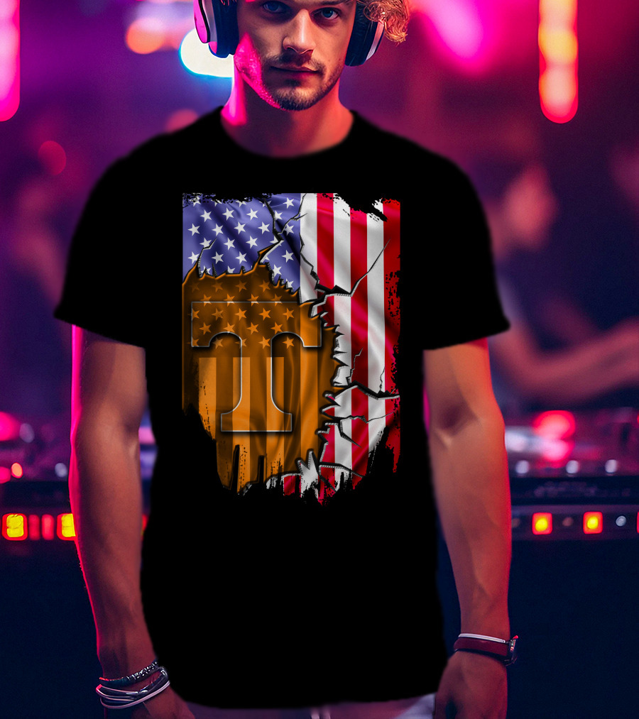 American Flag Tennessee Volunteers T T-Shirt