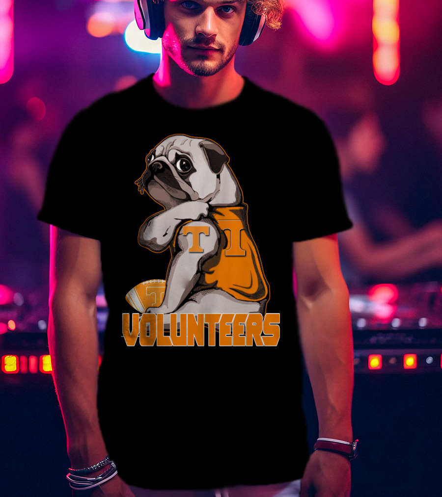 Pug T Volunteers Football T-Shirt