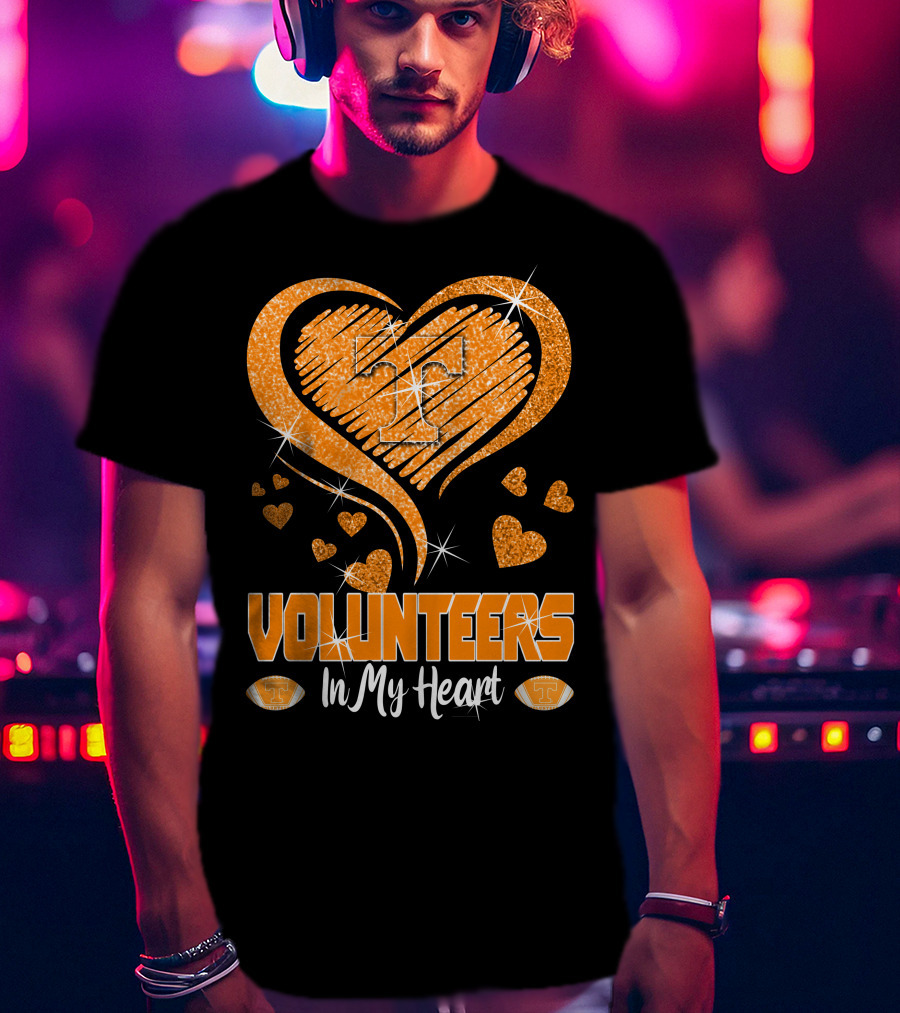 Tennessee Volunteers Orange Heart With T Logo In My Heart T-Shirt