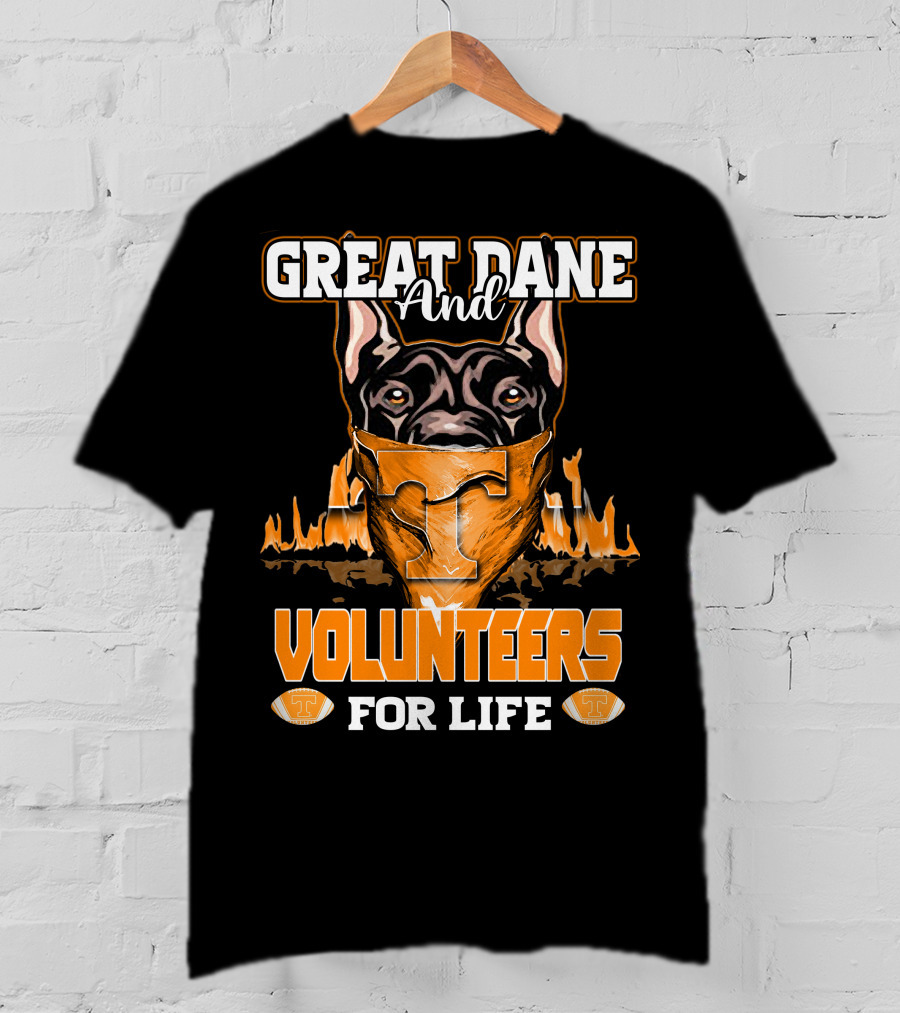 Great Dane And Volunteers For Life Tennessee T-Shirt
