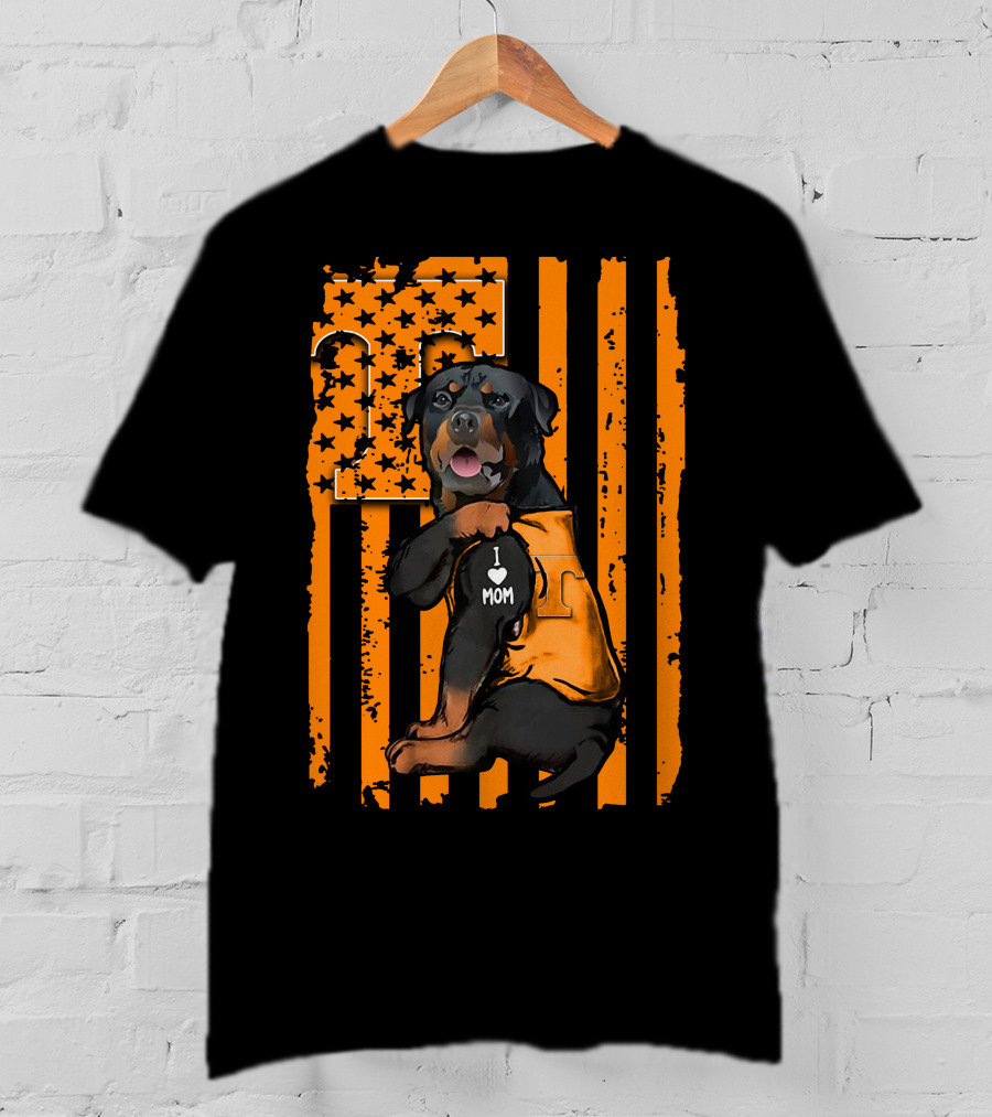 Rottweiler I Love Mom Tennessee Volunteers T-Shirt
