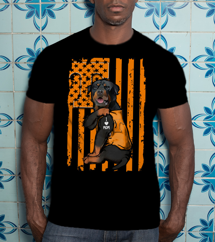 Rottweiler I Love Mom Tennessee Volunteers T-Shirt