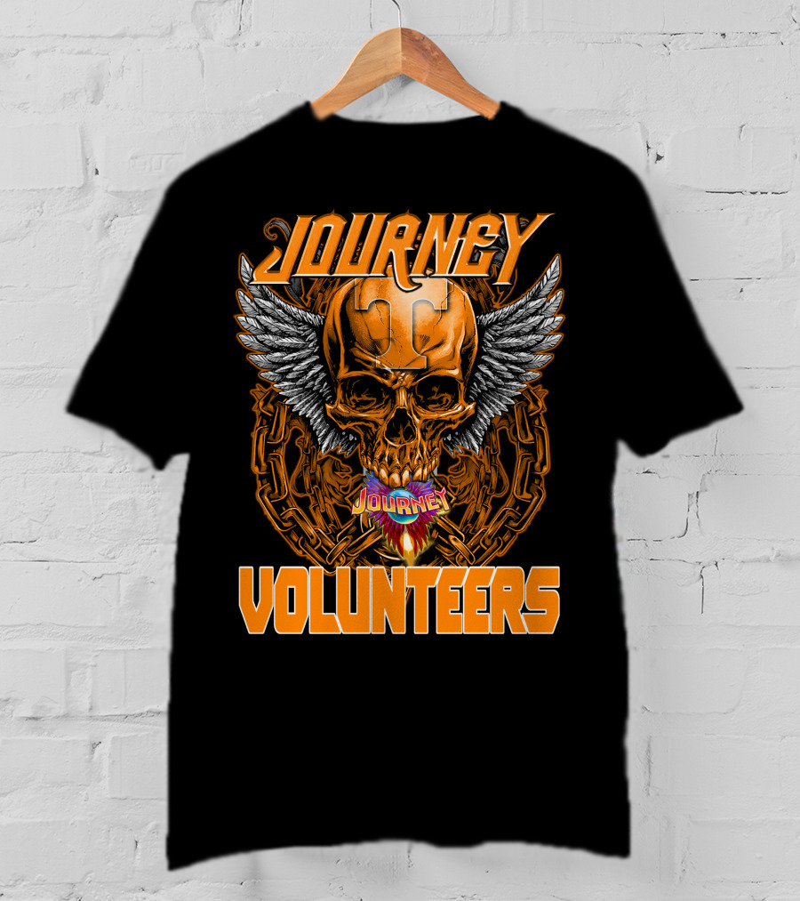 Journey Volunteers Winged Skull Chain Flame T-Shirt