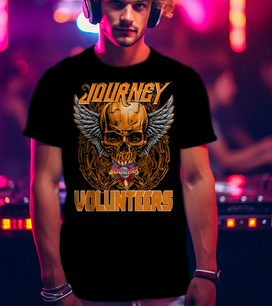 Journey Volunteers Winged Skull Chain Flame T-Shirt