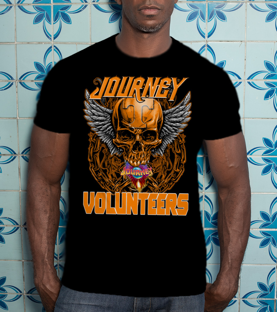 Journey Volunteers Winged Skull Chain Flame T-Shirt