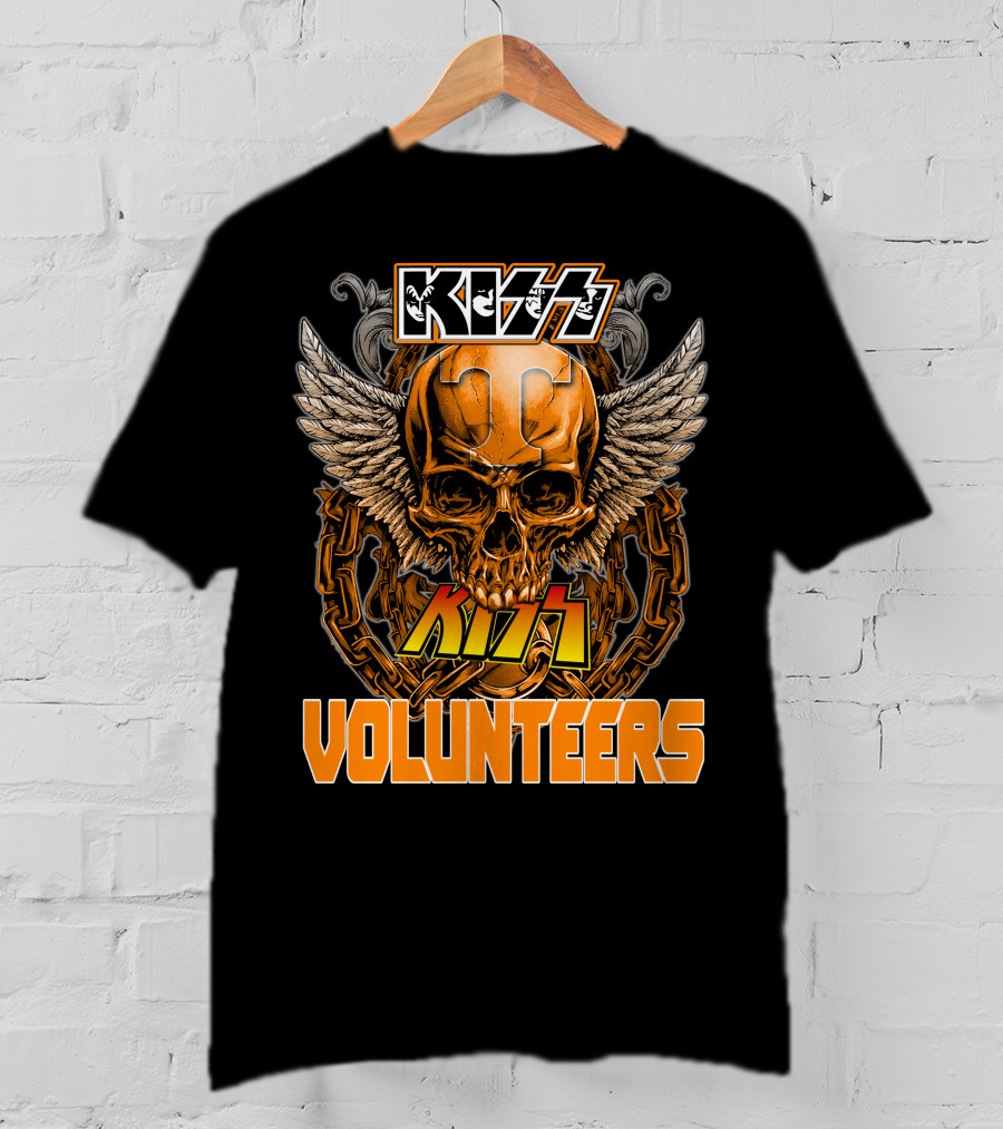 Kiss Tennessee Volunteers Skull Wings Chain T-Shirt