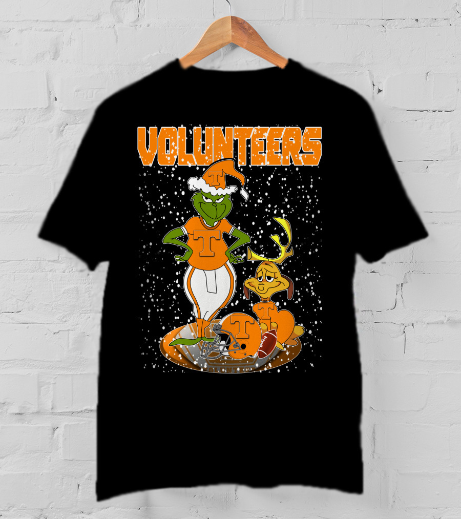 Grinch Tennessee Volunteers Christmas Football T-Shirt