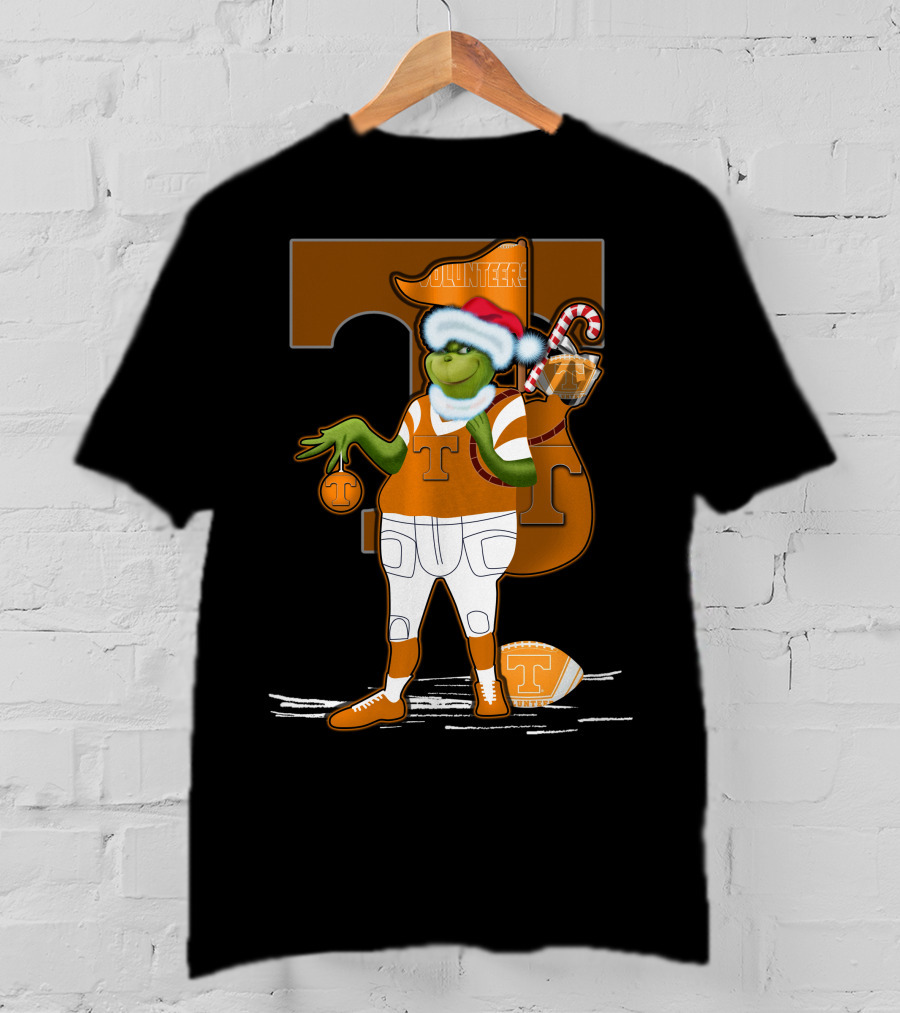 Grinchxmas Tennessee Volunteers Holiday Football Spirit T-Shirt