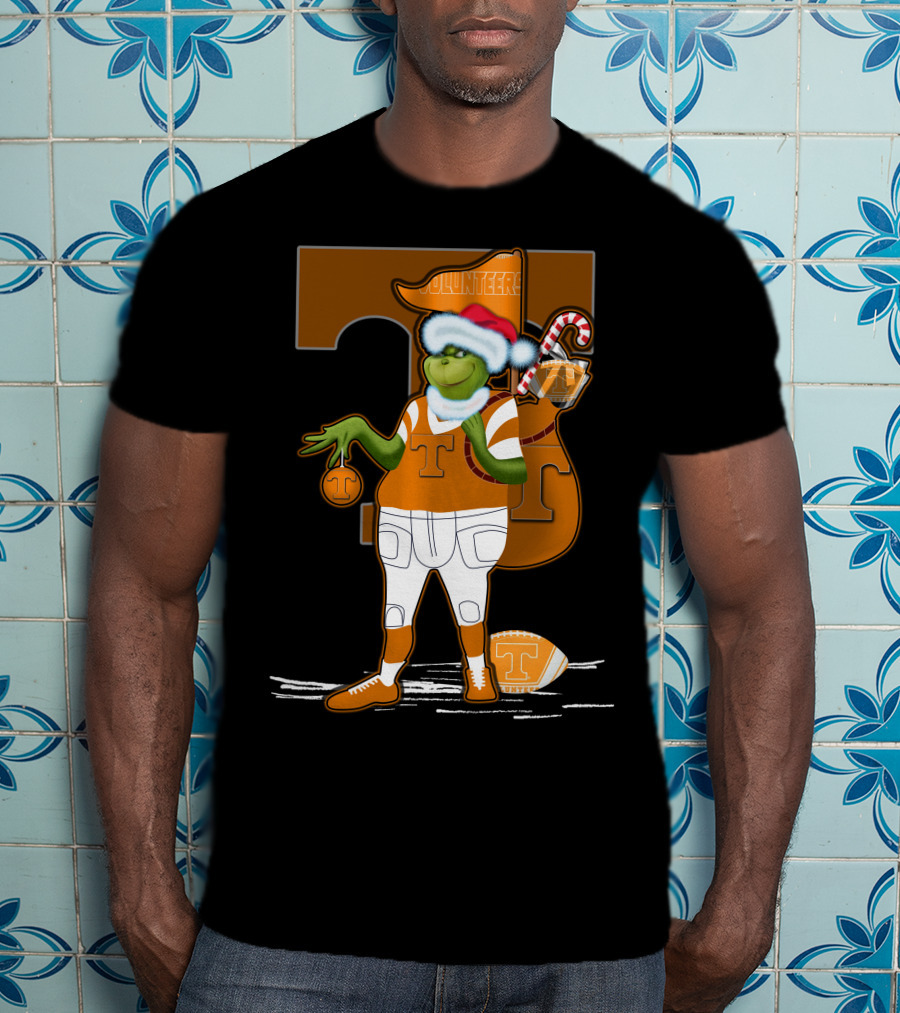 Grinchxmas Tennessee Volunteers Holiday Football Spirit T-Shirt
