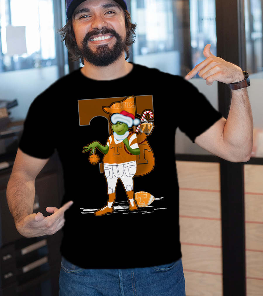 Grinchxmas Tennessee Volunteers Holiday Football Spirit T-Shirt