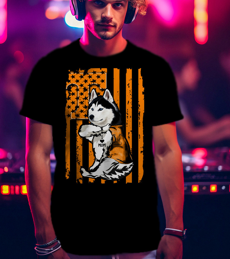 Siberian Husky Mom Tennessee Volunteers T-Shirt