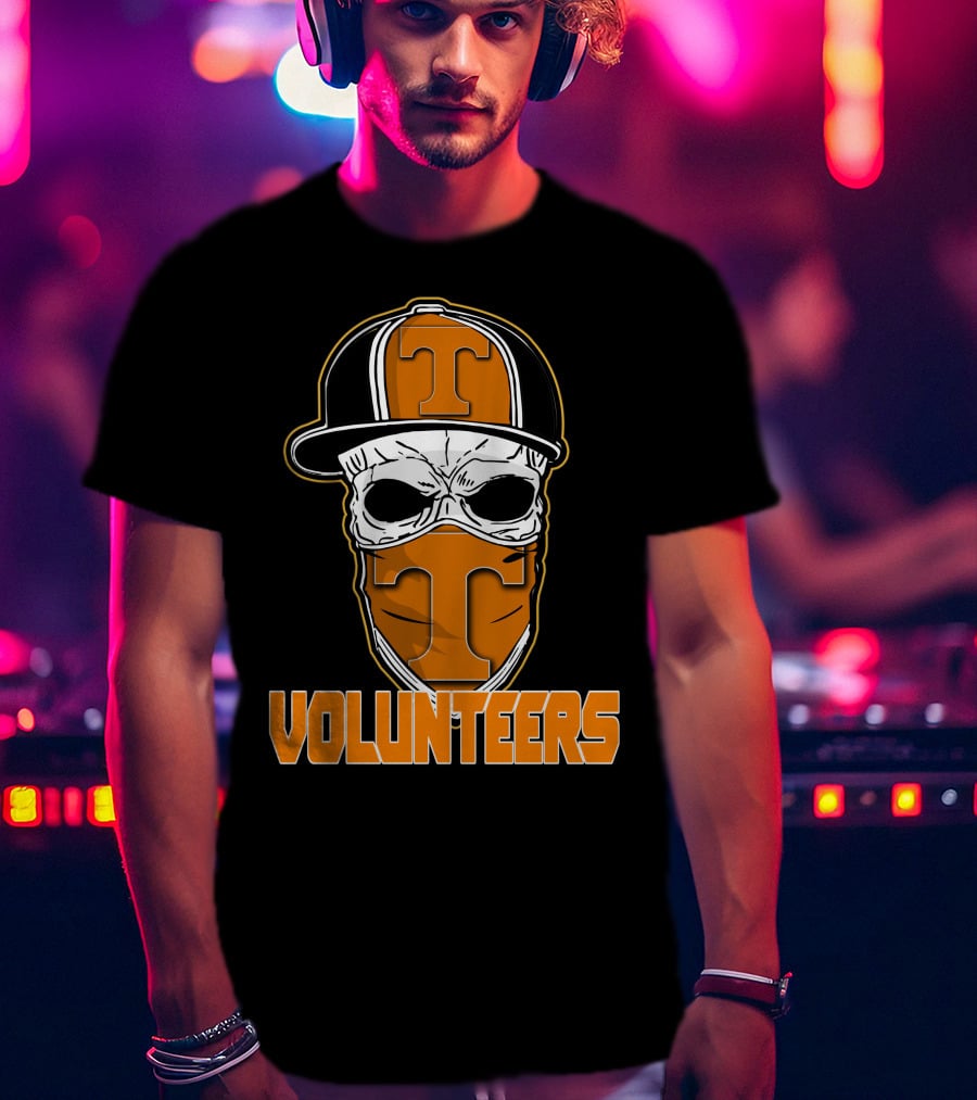 Skull With Hat Tennessee Volunteers Logo Bandana T-Shirt