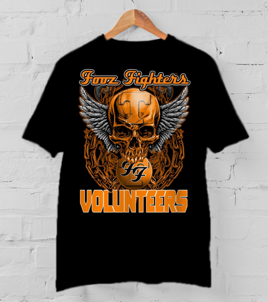 Fooz Fighters Volunteers Tennessee Skull Wings T-Shirt