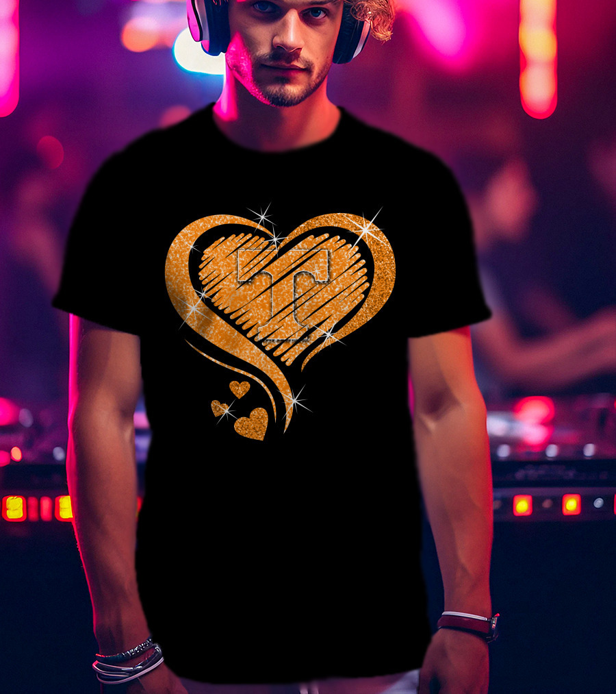 Heart Diamond Glitter Tennessee Volunteers T-Shirt