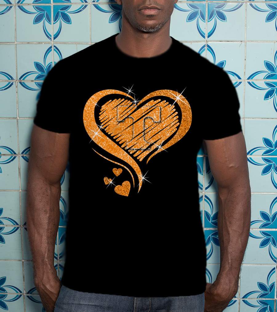 Heart Diamond Glitter Tennessee Volunteers T-Shirt
