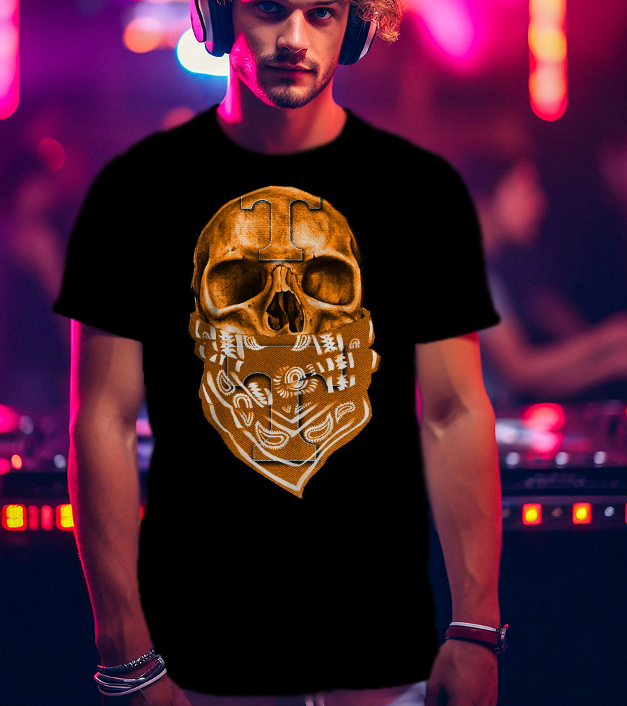 Tennessee Volunteers Skull Bandana T-Shirt